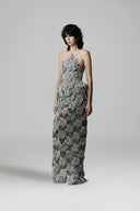 HA THANH VIET • Genovela Floral Crystal Mesh Column Gown