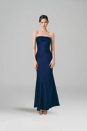 Sapphire Silk Taffeta Strapless Evening Gown for women, from VONTIER DE MONTIER, The Viet Concept