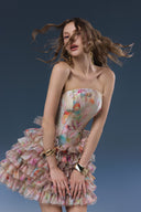 Senna Beige Chiffon Mini Occasion Dress for women, from JOSEPHINE, The Viet Concept