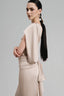 Bancha Sheath Cape Sleeved Silk Satin Floor Length Dress for women, from Ha Thanh Viet, The Viet Concept 