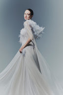 Wings of Hope Feather-Embellished Hooded Tulle Couture Cape for women, from MR CRAZY & LADY SEXY, The Viet Concept 
