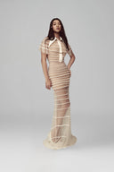 White Opaline Maxi Dress for woman, from POEM, The Viet Concept