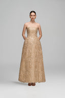 Beige Celestia Guipure Lace Maxi Dress for women, from IHF STUDIO, The Viet Concept 