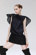 Serendipity Draped Metallic Chiffon Mini Dress for women, from SORAMAME, The Viet Concept 