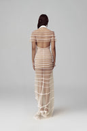 White Opaline Maxi Dress for woman, from POEM, The Viet Concept