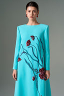 Layla Crepe A-Line Embellished Floral Couture Gown for women, from 21SIX, The Viet Concept