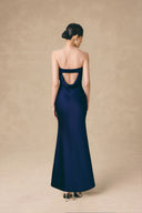 Sapphire Silk Taffeta Strapless Evening Gown for women, from VONTIER DE MONTIER, The Viet Concept