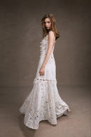 KEIRA TONG • Floral Vine Embroidered Lace Gown