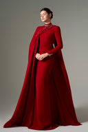 Shirin Crystal-Embellished High-Neck Crepe Evening Gown for women, from 21SIX, The Viet Concept