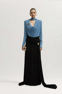 Soniq Top Draped & Denvil Skirt Jersey Set for women, from JENNY K TRAN, The Viet Concept 