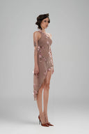 Brown Amari One-shoulder Mini Dress for women, from Huelley Rose, The Viet Concept 
