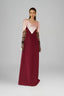 Burgundy Rosamund Maxi Dress for women, from Jenny K Tran, The Viet Concept 