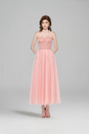 LUCILLA • Herin Crystal Embellished Strapless Tulle Midi Dress