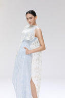 Warble Asymmetric Sequin Lace Floor-Length Jacket for women, from SORAMAME, The Viet Concept