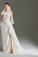 Dual Flow Asymmetric Off-Shoulder Convertible Sheath Gown for women, from LINH DOAN, The Viet Concept