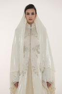 Haytan Beige Crystal-Embellished Abaya for women, from HAYTAN, The Viet Concept