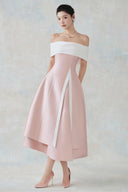 LARMES • Dakota Blush Draped Evening Gown