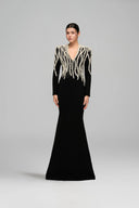 Zaina Pearl-Embellished Crepe Evening Gown for women, from 21SIX, The Viet Concept