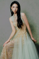 LINH PHUNG • Dorée Couture Golden Lace Corset Evening Gown