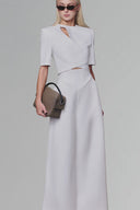White Diagonal Wrap Top for women, from Keira Tong, The Viet Concept 