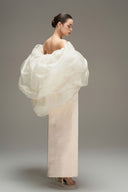 Beige Celestial Crystal Bell Corset Maxi Dress for women, from IHF STUDIO, The Viet Concept 