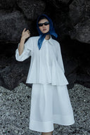 Dizzy Twill Cotton A-Line Babydoll Peplum Collar Shirt for women, from CAOSTU, The Viet Concept