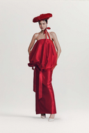 Luminous Soirée Velvet Red Dress for women, from LINH DOAN, The Viet Concept 