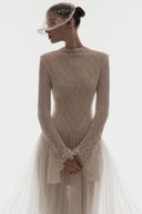 L'ALLÉE • High-Neck Draped Evening Gown