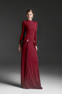 Avielle Crimson Draped Floor-Length Gown for women, from MAISON DES COPAINS, The Viet Concept 