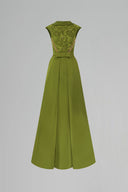 A-Line Agate Silk & Guipure Lace Deconstructed Collar Gown for women, from IHF ATELIER, The Viet Concept 