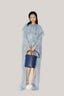  Blue Lanata Blouson Flute Sleeved Chiffon Extra Short Length Set for women, from Dá La vie, The Viet Concept 
