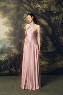 LINH PHUNG • Lysora Silk Satin Draped Evening Gown
