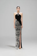 Scintilli Gilded Lace Velvet Evening Gown for women, from SORAMAME, The Viet Concept