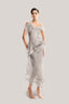 Baby Blue Floral Wrap Midi Dress for women, from MUST HAVE, The Viet Concept 