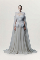 Wings of Hope Feather-Embellished Hooded Tulle Couture Cape for women, from MR CRAZY & LADY SEXY, The Viet Concept 