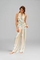 Élan Striped Silk Cowl-Neck Top for women, from XITA, The Viet Concept 