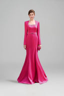 Light Pink Mermaid Evening Gown Trapeze Neck Luxury Long Sleeves for women, from IHF ATELIER, The Viet Concept