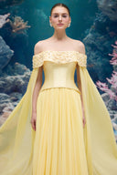Celestine Pearl Off-Shoulder Cape Gown for women, from 21SIX, The Viet Concept