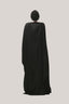 Black Quyen Trapezoid Boat Neck Satin Maxi Dress for women, from TINH, The Viet Concept 