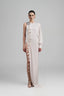 Xoxila Asymmetric Flower Applique Silk Satin Floor Length Dress for women, from Ha Thanh Viet, The Viet Concept 