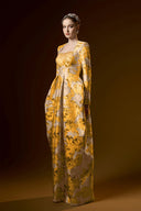 Aurélisse Gold Metallic Jacquard Trapeze Ballgown Dress for women, from IHF ATELIER, The Viet Concept