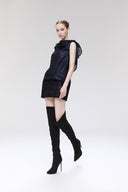  Serendipity Draped Metallic Chiffon Mini Dress for women, from SORAMAME, The Viet Concept 