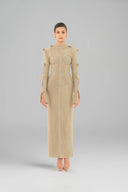 Gold Shimmer Corset Maxi Dress for women, from HAYTAN, The Viet Concept 