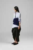 White-Blue Pinstripe Aegean Cotton Pinstripe Gathered-Cuff Shirt for women, from LECIA, The Viet Concept 