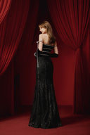 Ciara Crystal Trim Glitter Mesh Mermaid Evening Gown for women, from JOSEPHINE, The Viet Concept
