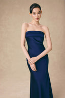 Sapphire Silk Taffeta Strapless Evening Gown for women, from VONTIER DE MONTIER, The Viet Concept
