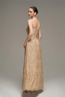 Beige Celestia Guipure Lace Maxi Dress for women, from IHF STUDIO, The Viet Concept 