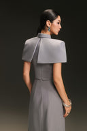 Cropped Cape-Shoulder Tailored Shirt for women, from Keira Tong, The Viet Concept