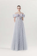Orbit Bow Crystal-Embellished Lavender Tulle Couture Gown for women, from MR CRAZY & LADY SEXY, The Viet Concept 