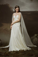 LINH PHUNG • Thalia Crystal-Embellished Chiffon Cape Evening Gown